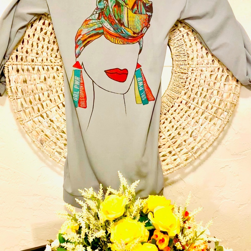 Figure Lantern Sleeve, Long Sleeve Sweatshirt Dress by Chicme.